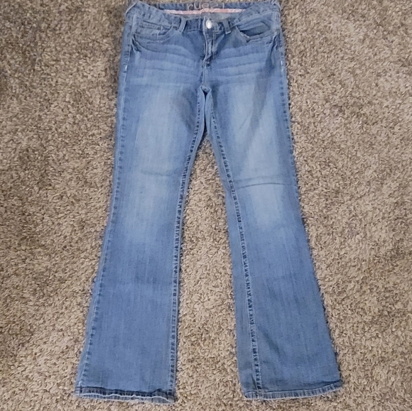 Rue 21 Faded Blue Jeans Flare Cut Size 9/10 - Picture 1 of 5